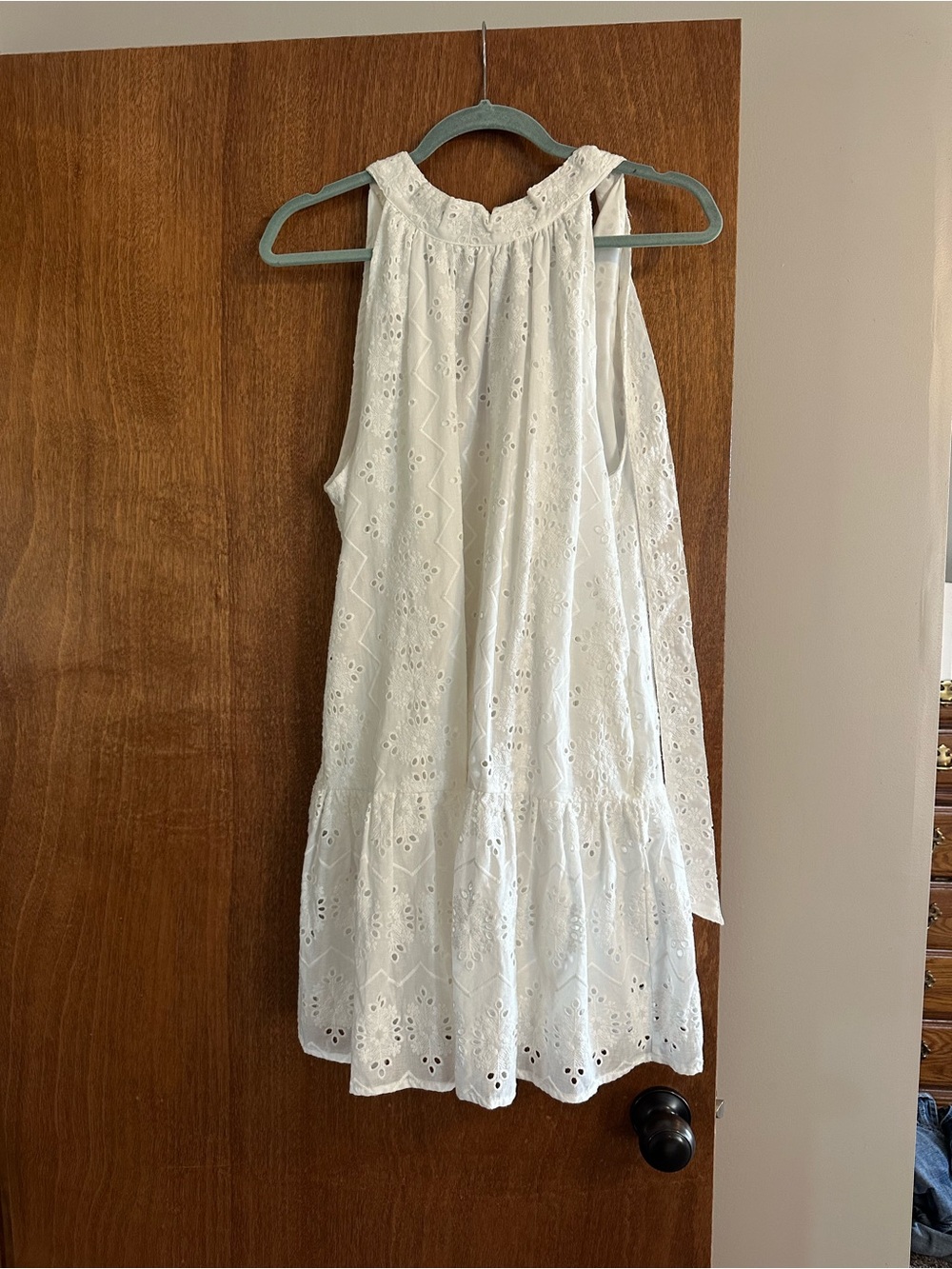 White Eyelet Sleeveless Tank Dress